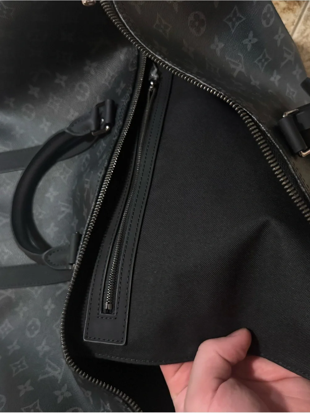 Louis Vuitton Monogram Eclipse Keepall Bandoulière 55 - Black/Grey